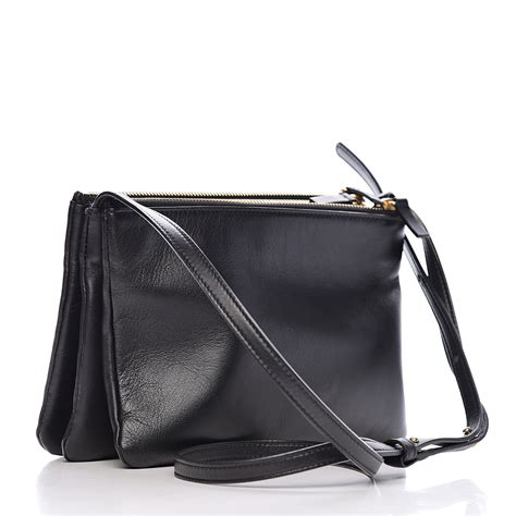 celine lambskin small trio crossbody bag black|CELINE Lambskin Small Trio Crossbody Bag Black.